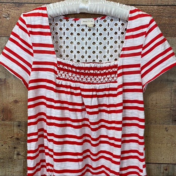 Meadow Rue Marin Striped Top Red & White Size Large - Picture 4 of 13